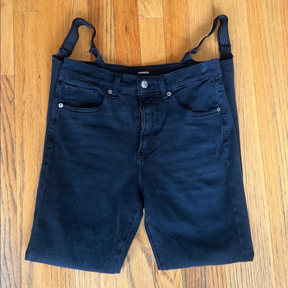 Express Black Denim High Rise Skinny Jeans